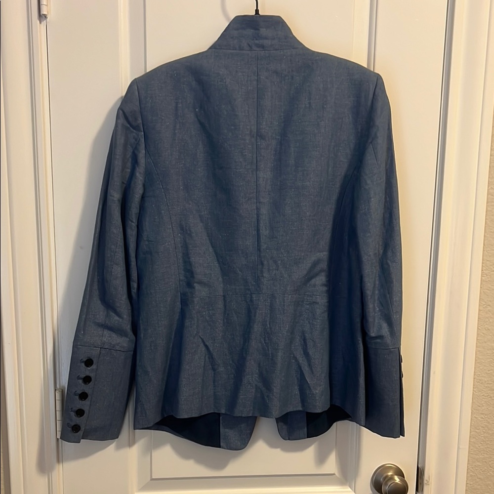 LOFT Textured Blue Jacket - Picture 4 of 5